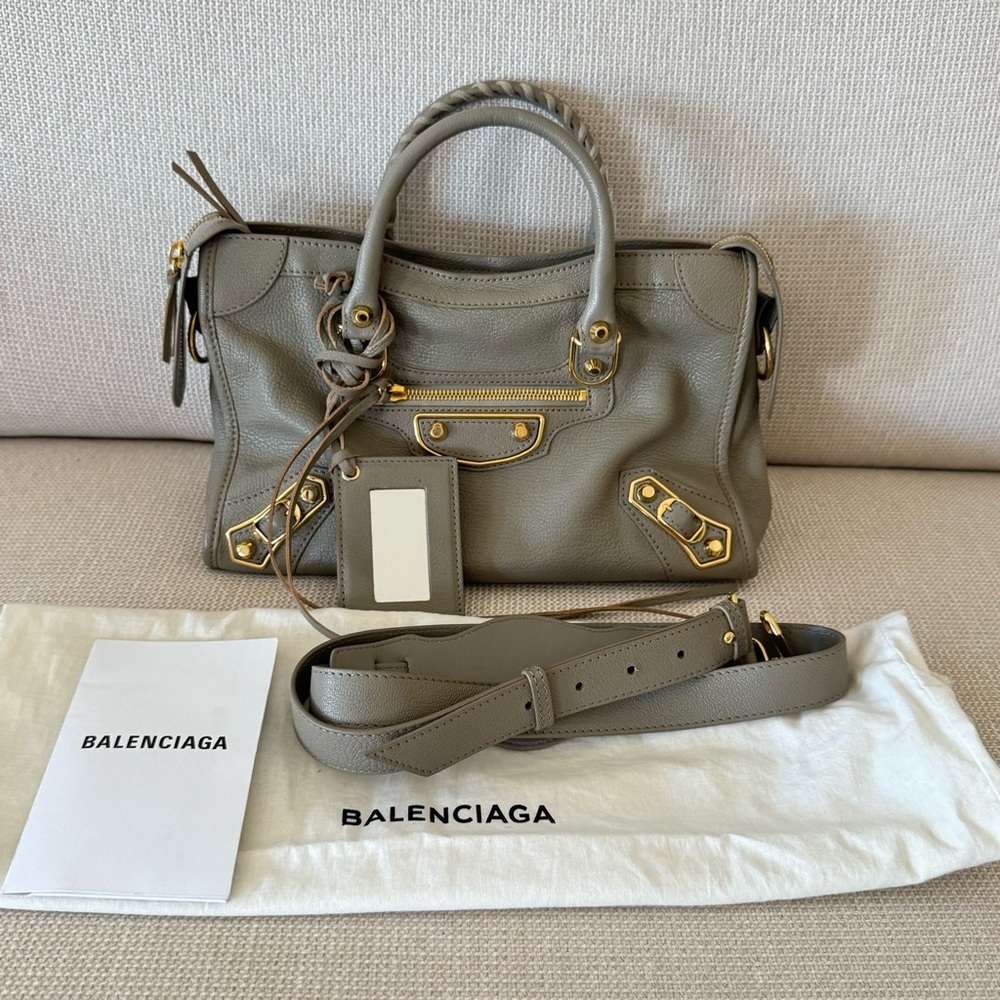Balenciaga Metallic Edge City Small Mink Gray